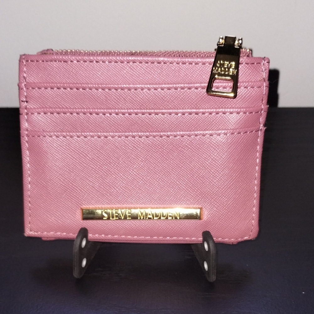 Steve Madden Blush Card Wallet with Gold Detail